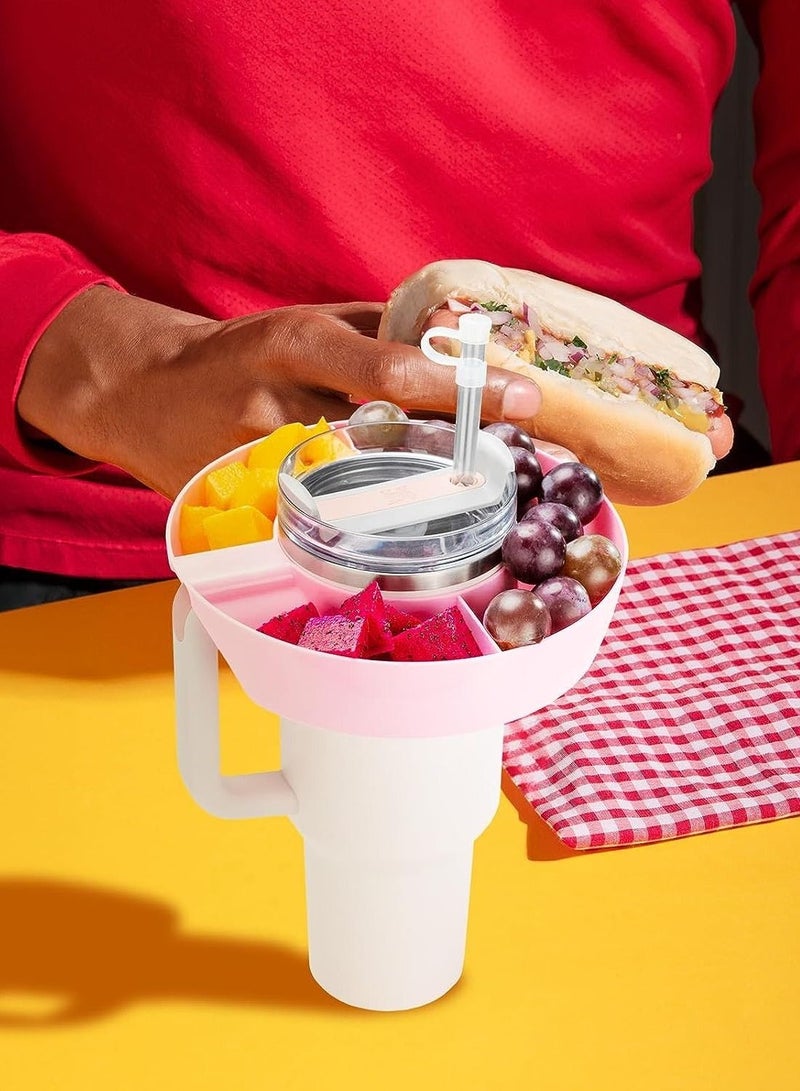 Snack Bowl for Stanley 40 oz Tumbler, Snack Tray, Reusable Snack Ring for Stanley Insulated Cup Accessories (Pink)  - Image 4