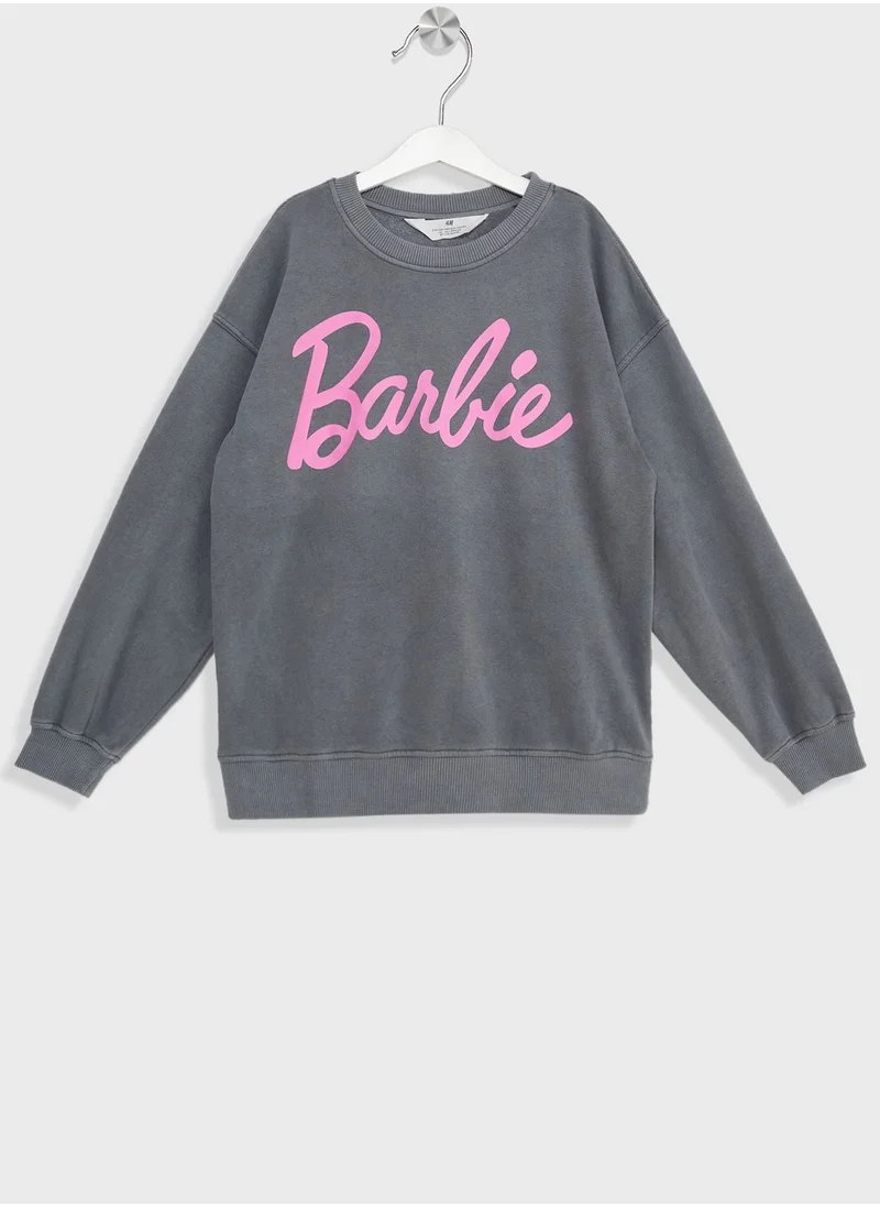 H&M Youth Barbie Print Sweatshirt
