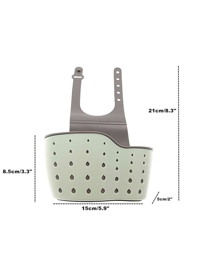 Kinteshun Kitchen Sink Caddy Sponge Holder Hang Basket for Scrubber Dish Brush Kitchen Accessories Organizer (Light blue) - Image 2
