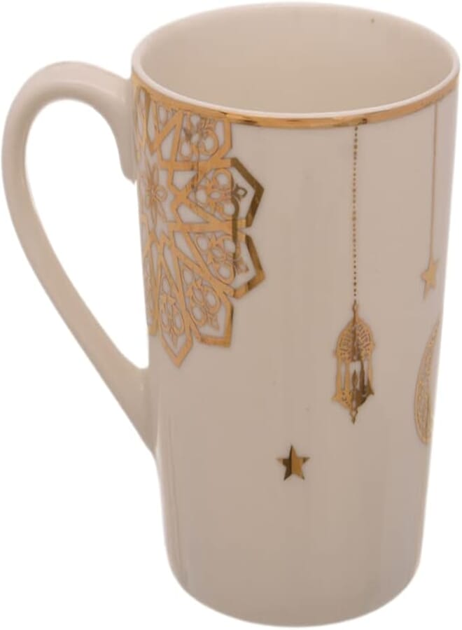 Rosa US Golden Decorations Porcelain Mug With Durable Material For Home And Office