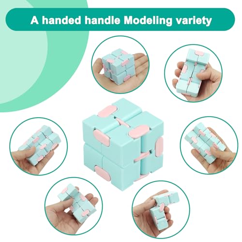 WUQID Infinitycube Fidget Toy Stress Relieving Fidgeting Game for Kids and AdultsCute PocketSized Unique Gadget for Anxiety Relief and Kill Time 4 Pack Macarons - Image 5