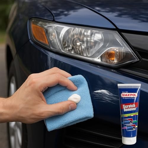 Waxpol Scratch Remover for Car 150 g with Microfiber Cloth | Light Scratch, Paint Mark Remover | High Gloss Finish - Image 3