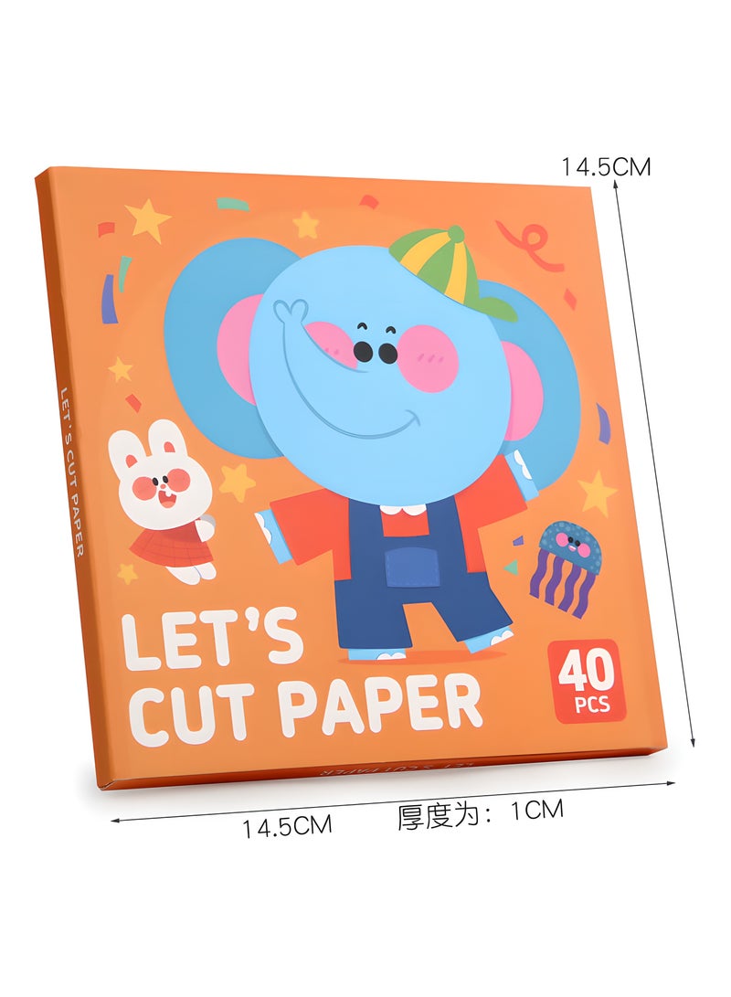 LIXADA 80pcs Fun Paper Cutting Set, Paper Art, Scissors Skills Activity Cutting Book, Fun game for Kids Age 3-6, Handicraft Kit - Perfect for Birthday And Special Festival Gifts! (Scissors not included)  - Image 2
