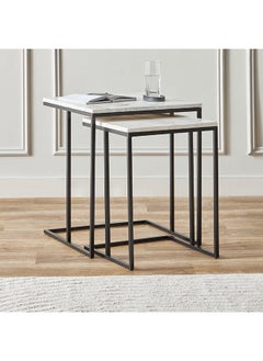 Duo Genuine Marble Top Nest of Tables - Set of 2
