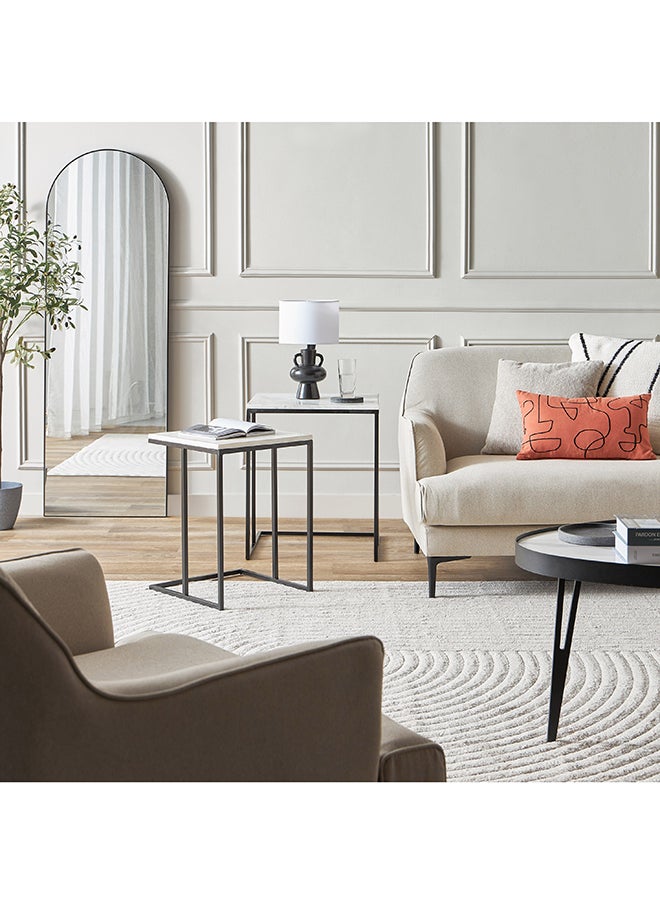 Home Box - Duo Genuine Marble Top Nest of Tables - Set of 2 - Image 1