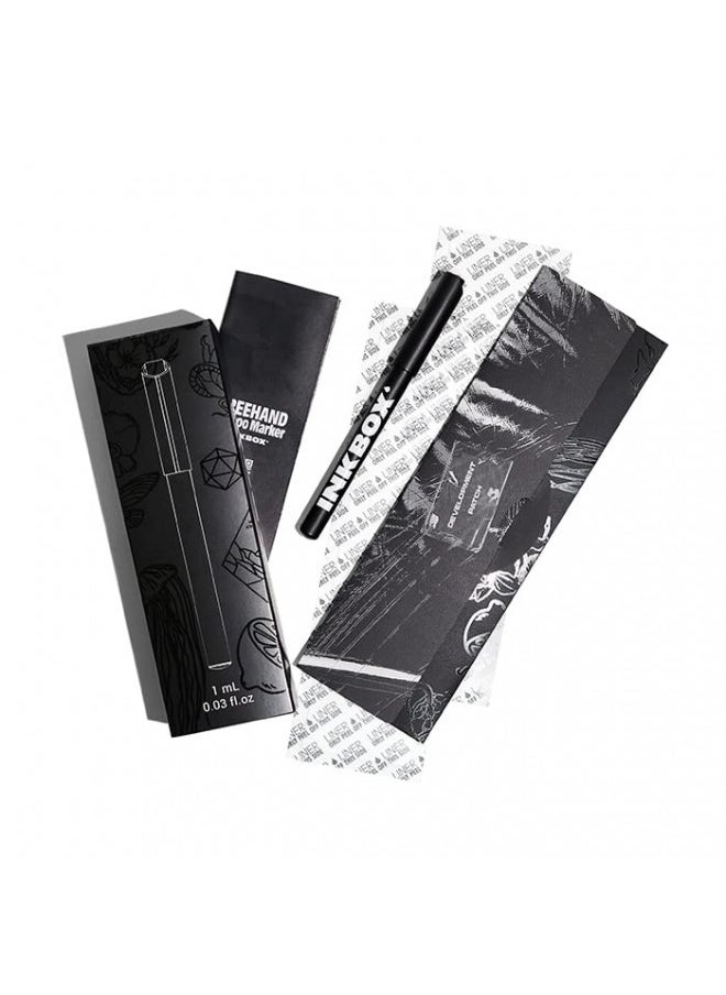 inkbox Inkbox Freehand Tattoo Marker, Make Your Mark with Long Lasting Temporary Tattoo Marker Pen, For All Artists, For Now Ink - Fades Naturally, 1-Pack with Development Patches  - Image 2
