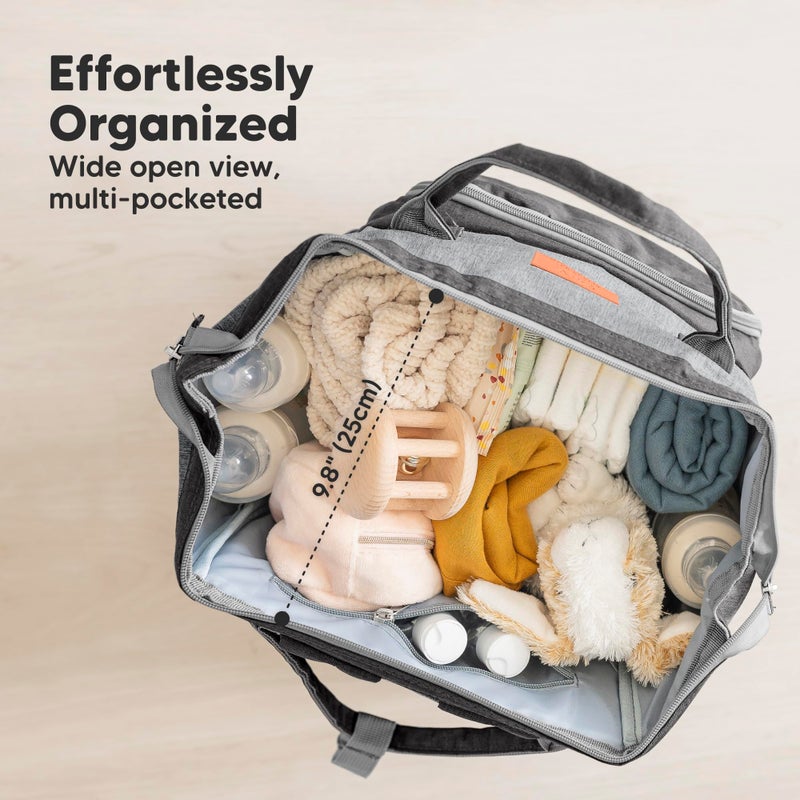 KeaBabies Baby Diaper Bag Backpack - Large Baby Bag for Boys, Girls, Waterproof Multi Function Travel Diaper Backpack with Changing Pad, Durable Travel Essentials for Moms and Dads (Graphite) - Image 3