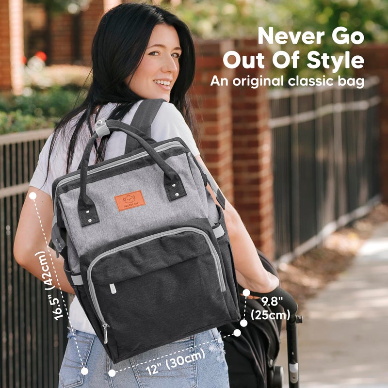 KeaBabies Baby Diaper Bag Backpack - Large Baby Bag for Boys, Girls, Waterproof Multi Function Travel Diaper Backpack with Changing Pad, Durable Travel Essentials for Moms and Dads (Graphite) - Image 2