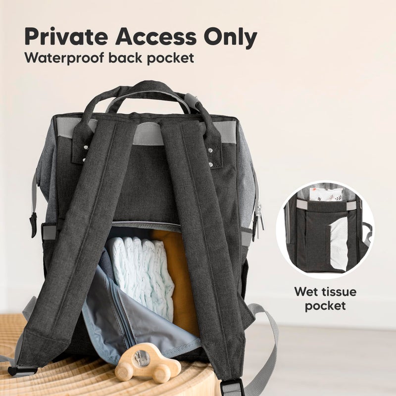 KeaBabies Baby Diaper Bag Backpack - Large Baby Bag for Boys, Girls, Waterproof Multi Function Travel Diaper Backpack with Changing Pad, Durable Travel Essentials for Moms and Dads (Graphite) - Image 5