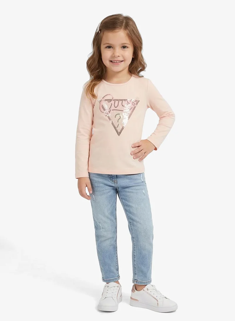 GUESS Kids Slogan Crew neck T-Shirt
