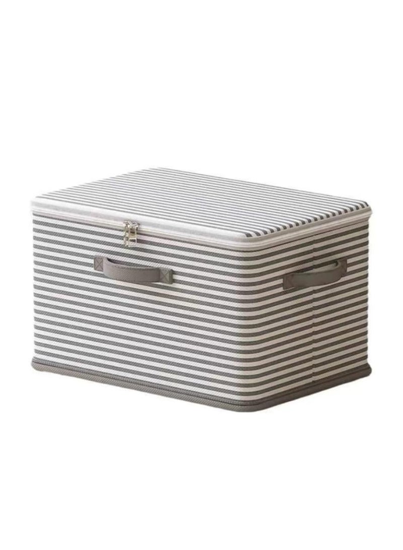 لوبيتيز تخزين مربع ، مربع تخزين ( قماش رمادي المشارب ، 58cm * 40cm * 35cm ، XXL ) قابلة للطي تخزين الحاويات ، مربع النسيج مع تغطية المشارب ، غرفة نوم تكويم خزانة تخزين مربع ، مربع تخزين الملابس - Image 1