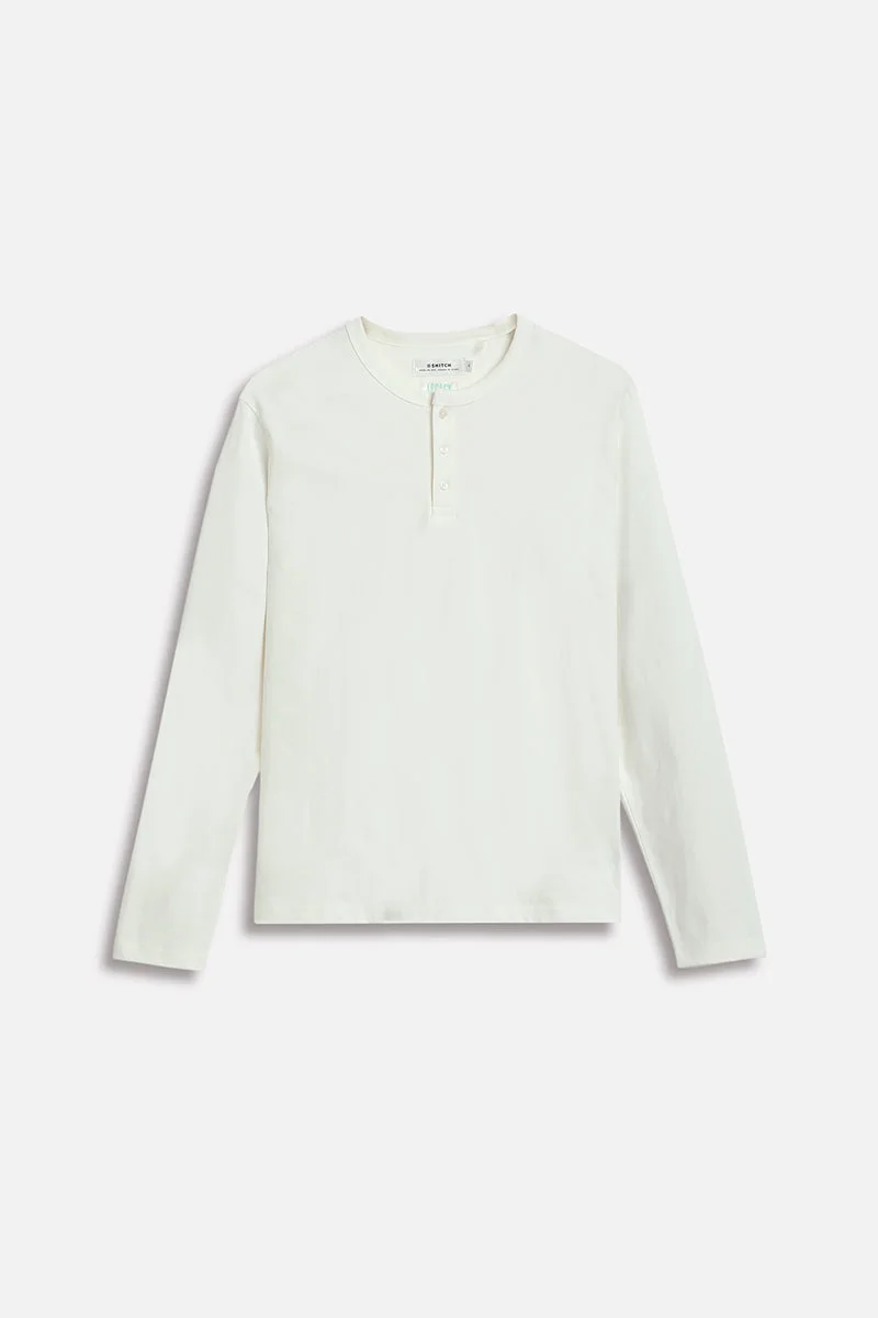 SNITCH White White Solid Long Sleeve Regular Fit T-Shirt for Men | Best Price UAE
