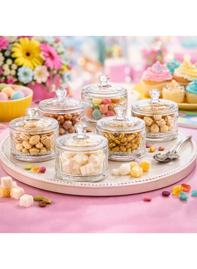 الحميضي 💎 طقم علب تقديم كريستال فاخر (6 قطع) — مقاس عملي 6.8 سم × ارتفاع 7 سم لضيافة أنيقة ✨ - Image 1