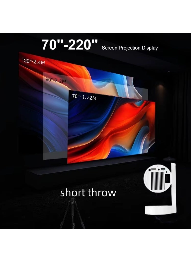 Shopit - Smart Mini Projector 4K 5G WiFi Big Screen Experience with Premium 360 Sound Bluetooth 5.0 Movie Projector Compatible with Android iOS Windows TV Stick HDMI USB Audio 3.5 - Image 1