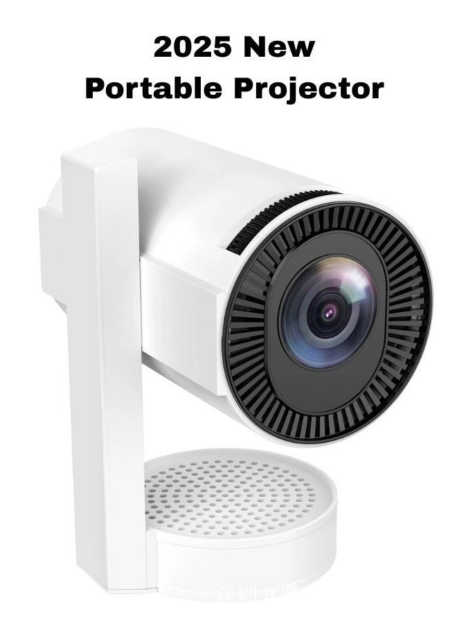 Smart Mini Projector 4K 5G WiFi Big Screen Experience with Premium 360 Sound Bluetooth 5.0 Movie Projector Compatible with Android iOS Windows TV Stick HDMI USB Audio 3.5