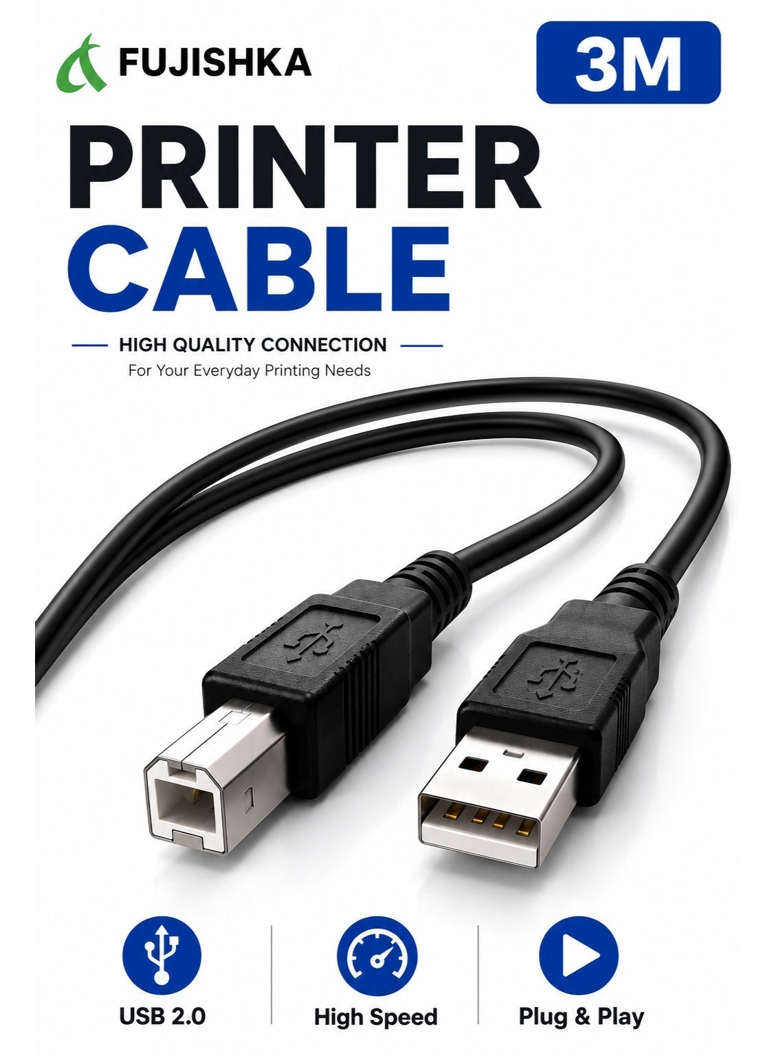 fujishka Fujishka Printer Cable Usb 2 0 a-male To b-male 3m
