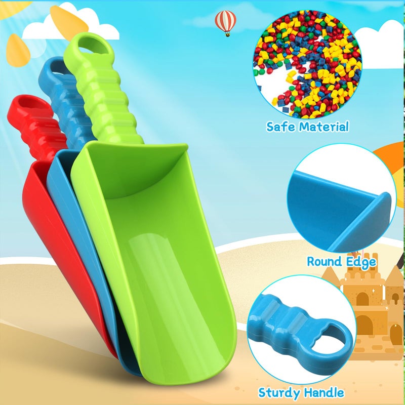 Anzmtosn Jumbo 9" Beach Sand Shovels Toys for Kids Adults, Large Sand Beach Spade Scoop Garden Tools for Sandbox Kit Indoor Outdoor Digging Gardening, Beach Accessories Essential Gift for Travel 4 Pack - Image 3