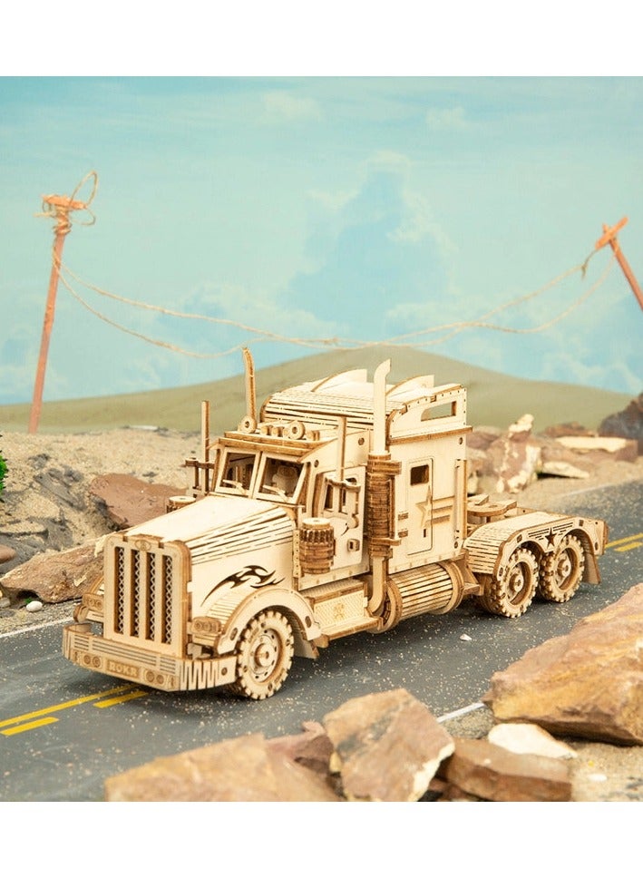 ROKR 3D Wooden Puzzle for Mechanical Car Model Vehicle Building (MC502-Heavy Truck) - Image 1