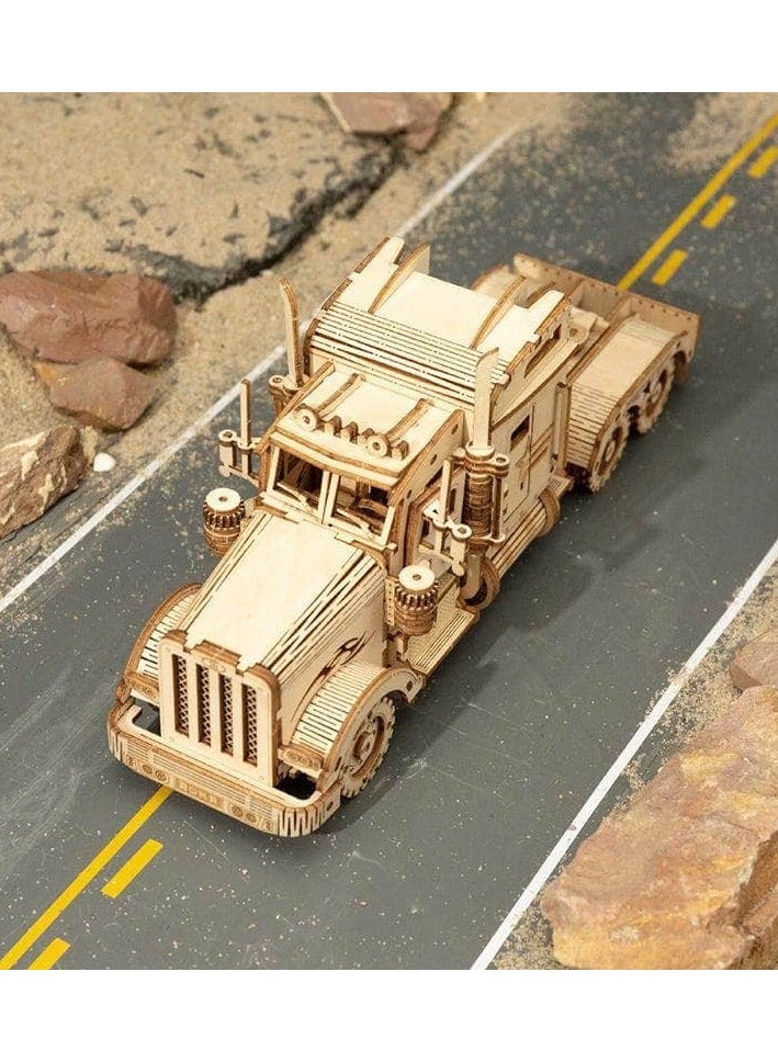 ROKR 3D Wooden Puzzle for Mechanical Car Model Vehicle Building (MC502-Heavy Truck) - Image 2