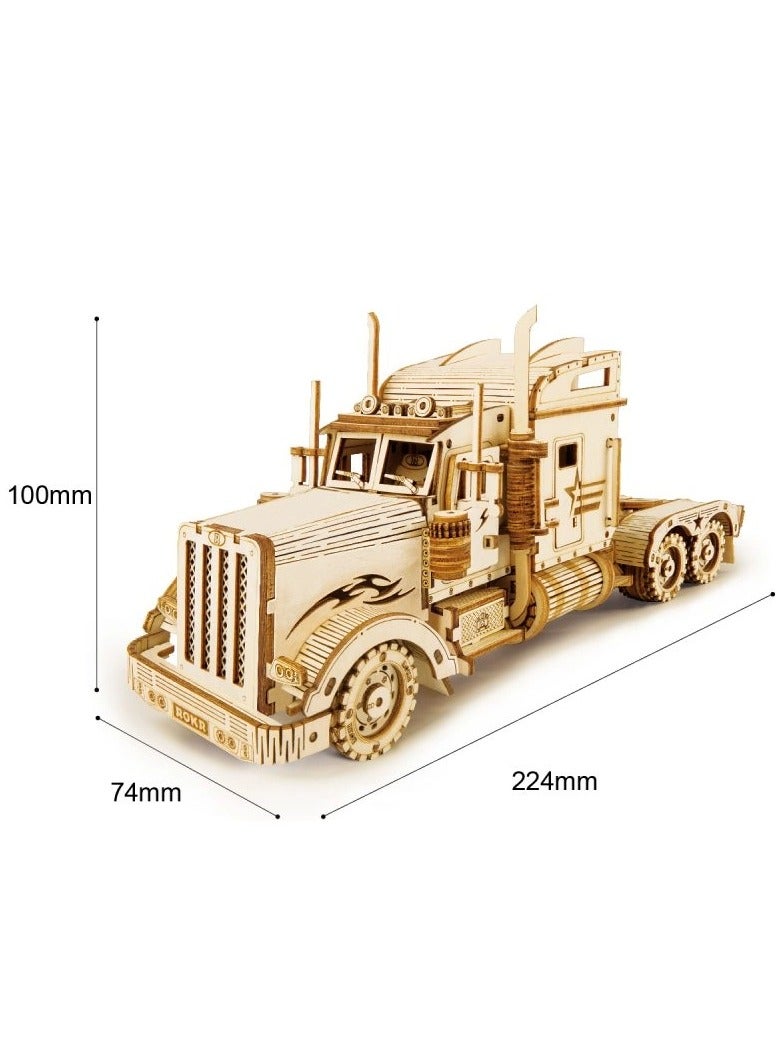ROKR 3D Wooden Puzzle for Mechanical Car Model Vehicle Building (MC502-Heavy Truck) - Image 5