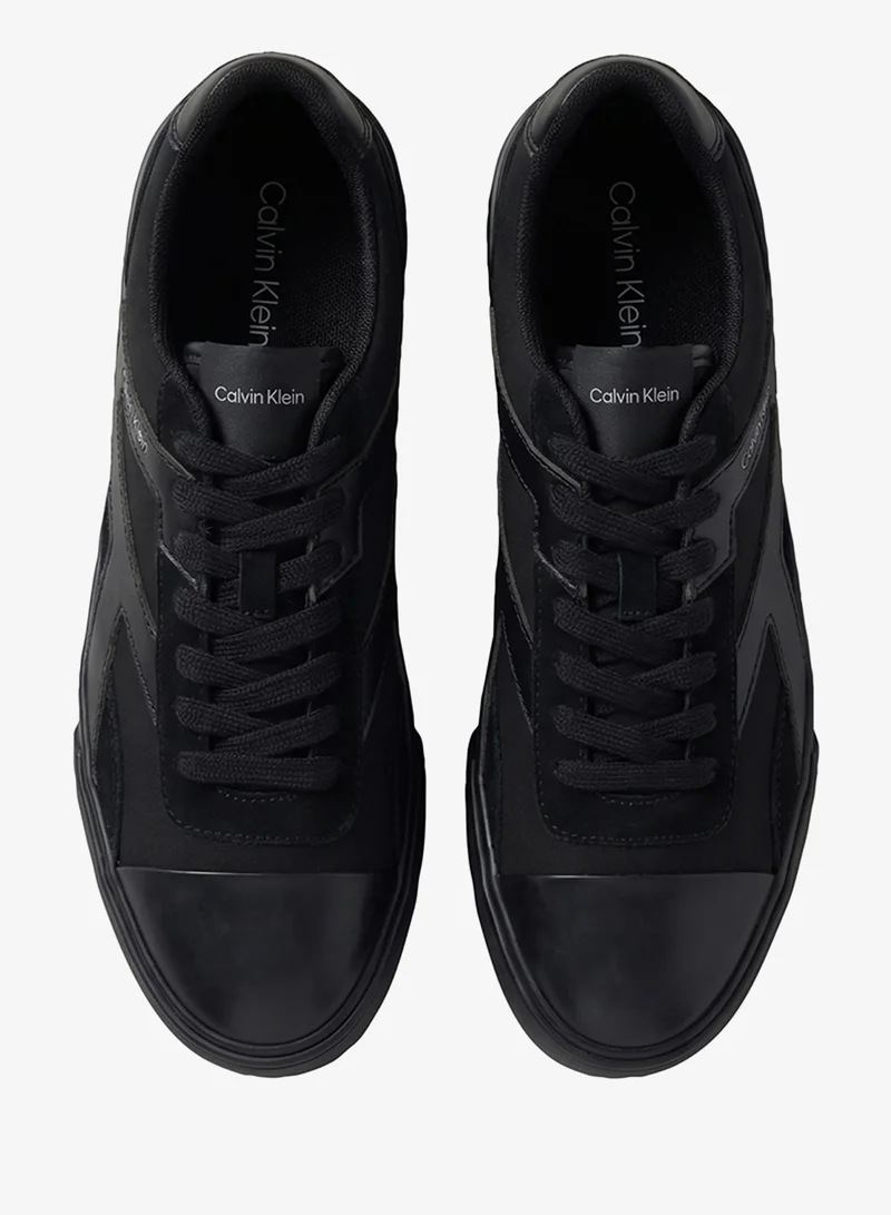 Calvin Klein Triple Black Stripe Vulcanised Leather Sneakers for Men | Best Price UAE