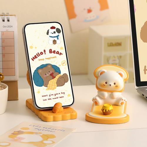FunBlast Resin Cute Animal Phone Holder – Mobile Stand for Desk, Office & Home, Cute Animal Design Phone Stand for Watching Videos, Reading & Decoration, Home Essential (Bear) - Image 1