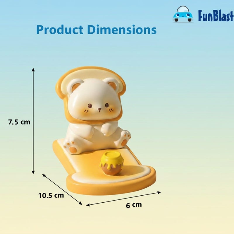 FunBlast Resin Cute Animal Phone Holder – Mobile Stand for Desk, Office & Home, Cute Animal Design Phone Stand for Watching Videos, Reading & Decoration, Home Essential (Bear) - Image 3