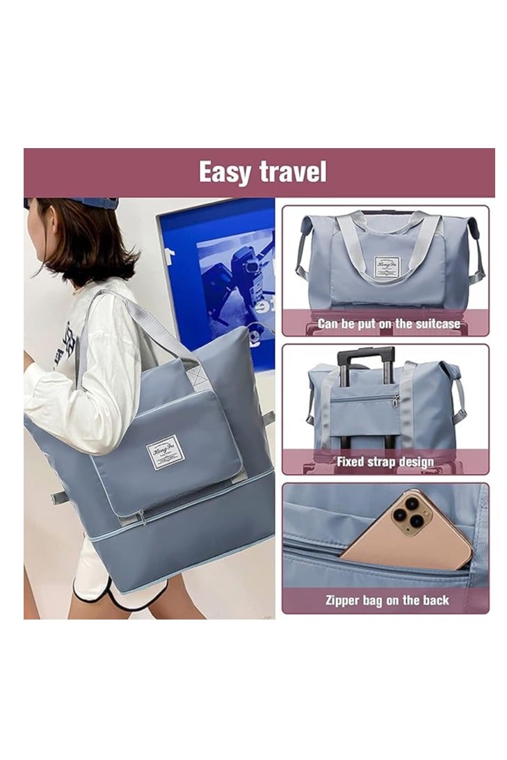 HONGFU Large Capacity Foldable Expandable Lightweight Waterproof Oxford Cloth Travel Bag - Pink - Image 2