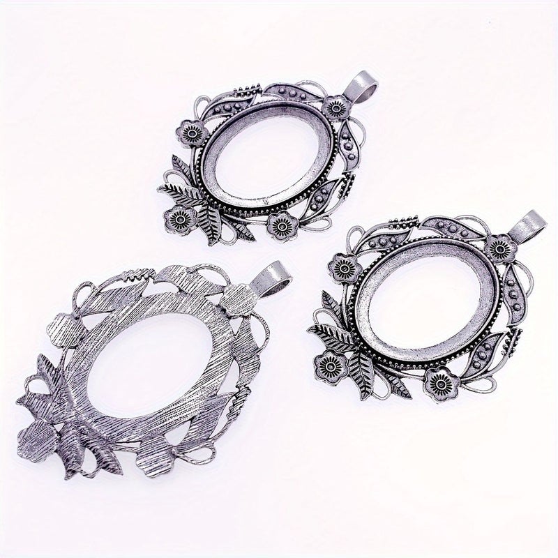2pcs Antique Silvery Color Blank Setting Jewelry Finding Fit 1.18x1.57inch - Image 2