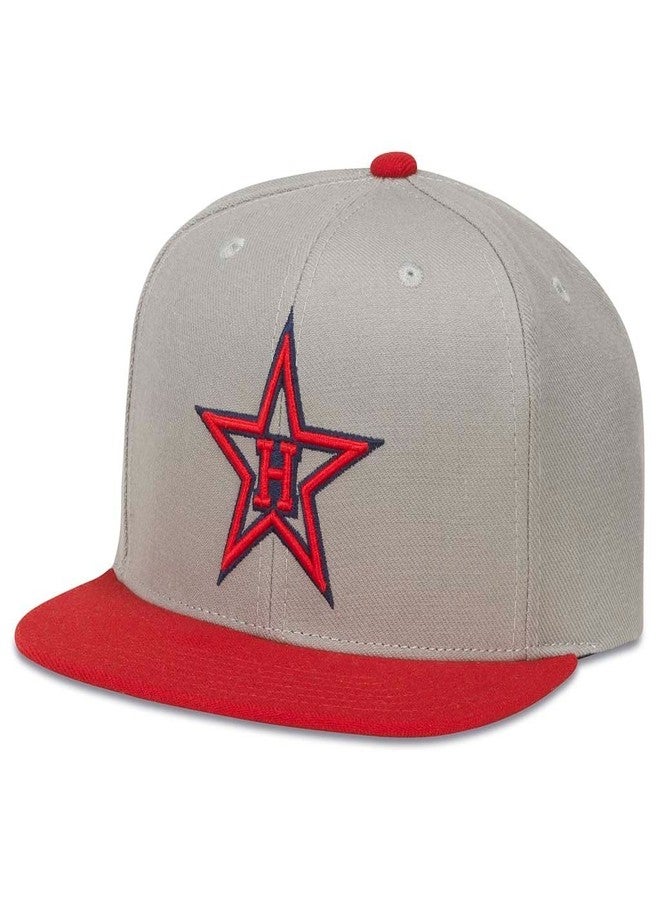 AMERICAN NEEDLE 400 Series Pacific Coast League Baseball Cap, Hollywood Stars, Grey/Red (400A1V-HOS) - Image 1