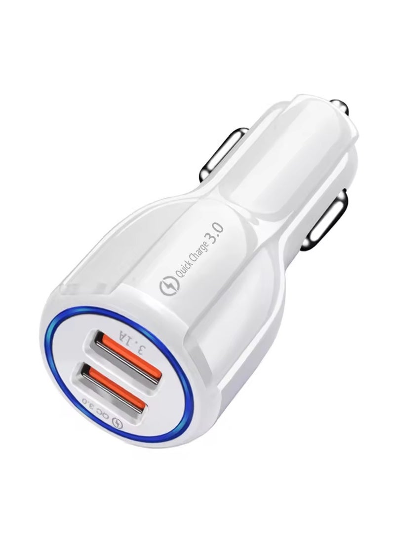 RIYAD GADGETS Car Charger Socket with Dual USB Ports, Fast Charging 3.0A, High Power Flow Supply-WHITE - Image 2