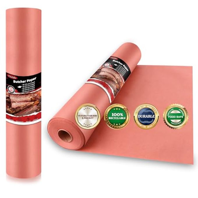 Tikxlafe Pink Butcher Paper Roll For Smoking Meat 18 Inch X 50 Feet Food Grade Bbq Paper Unbleached, Unwaxed, Uncoated - Image 1