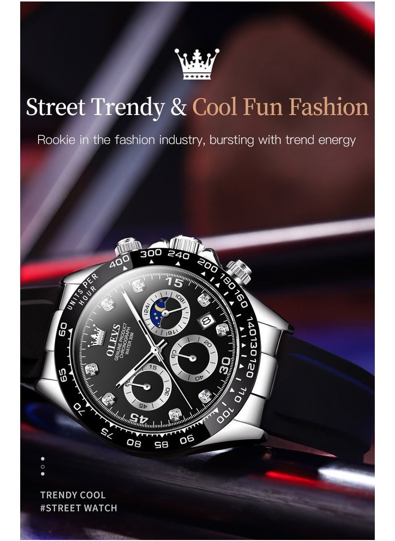 Watches for Men Silicone Strap Quartz Water Resistant Watch 41mm 2875 Black - pzsku/ZD7FFA8984E1698D84074Z/45/_/1708590414/413b4c71-e96d-4343-920c-a31b7abe3686