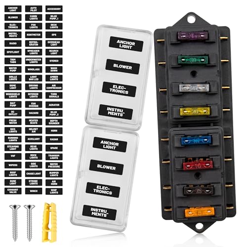 RED WOLF صندوق فيوزات قياسي 8 طرق من RED WOLF للسيارات مع غطاء مقاوم للرطوبة DC 10-32V، مقاوم للماء - Image 1