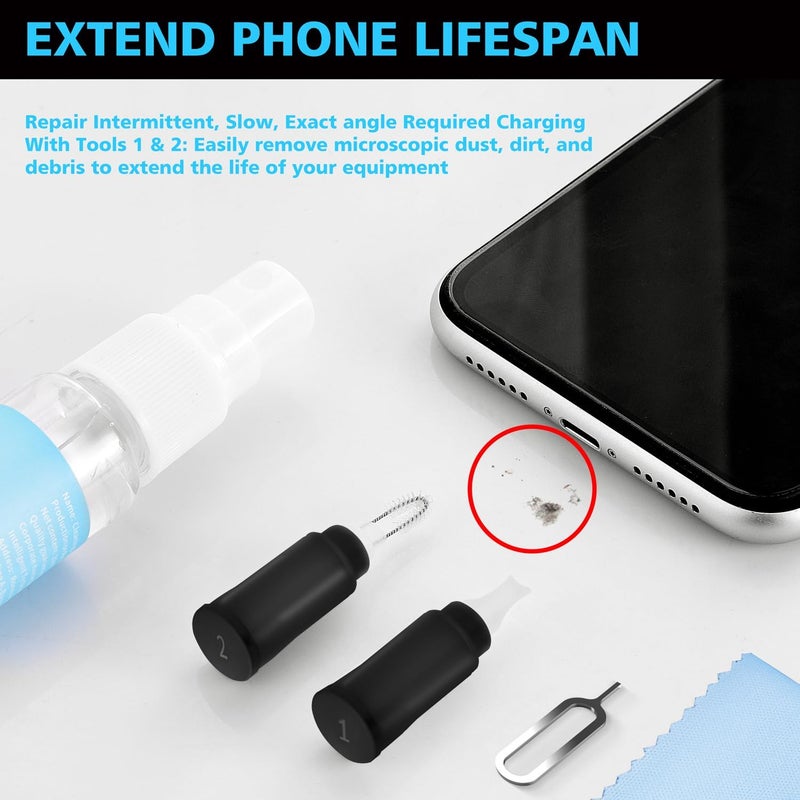 Ecasp Cleaner Kit for AirPod, Multi-Tool iPhone Cleaning Kit, Cell Phone Cleaning Repair & Recovery iPhone and iPad (Type C) Charging Port, Lightning Cables, and Connectors, Easy to Store and Carry Design - Image 3
