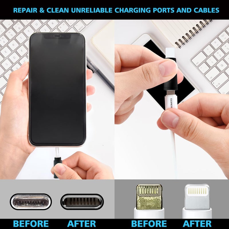 Ecasp Cleaner Kit for AirPod, Multi-Tool iPhone Cleaning Kit, Cell Phone Cleaning Repair & Recovery iPhone and iPad (Type C) Charging Port, Lightning Cables, and Connectors, Easy to Store and Carry Design - Image 5