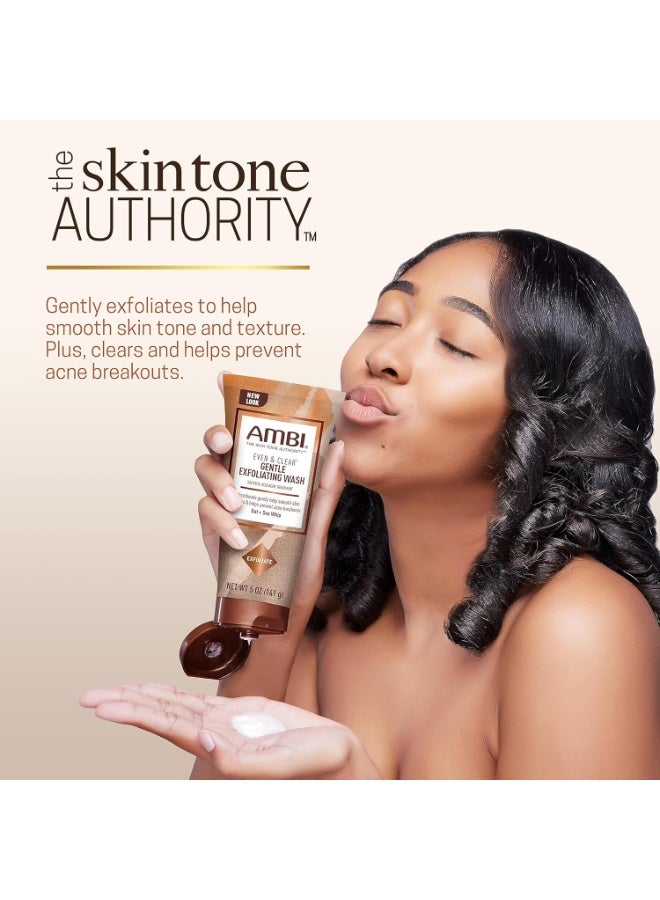 ambi غسول أمبي إيفن و كلير المقشر اللطيف مع الشوفان و حبل البحر، علاج حب الشباب بحمض الساليسيليك، يساعد على تنظيف و منع ظهور البثور، يقشر للمساعدة في تنعيم لون و نسيج البشرة، 5 أونصة - Image 3