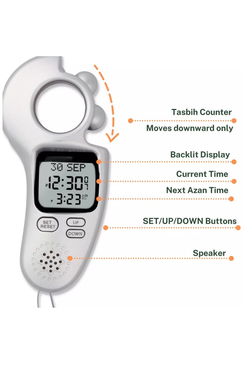 Smart Electronic Digital Rosary with a Wide Screen, with a Reminder of Prayer Times, the Call to Prayer, and a Tasbeeh Counter - Image 3