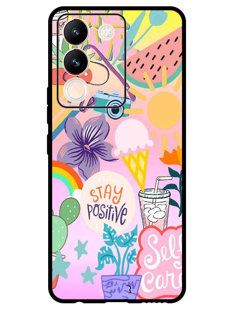 Theodor Protective Case Anti Scratch Shock Proof Bumper Cover For Vivo V29e Stay Positive - Image 1