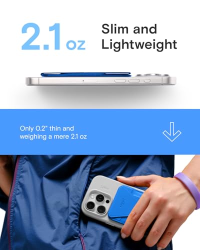 MOFT Magnetic Wallet Stand Compatible with iPhone 171615141312 Series Angle Adjustment Magsafe Compatible MOVAS Phone StandSapphire - Image 3