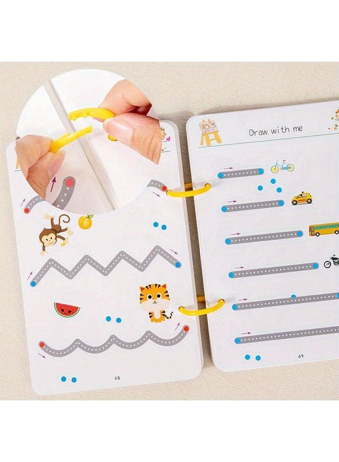 64-Page Reusable Magic Exercise Book for Youngsters - Ideal Early Childhood Educational Material, Perfect Gift for Kindergarten, Youngsters & Preschoolers - White/Blue, No Power Needed, Early Learning Tool | Interactive Learning | Wipeable Surface, Youngsters Activity Book - Image 5