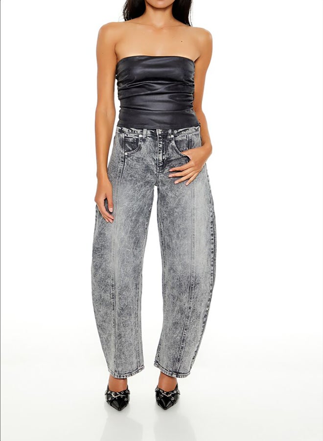 FOREVER 21 High-Rise Baggy Barrel Jeans - Image 1