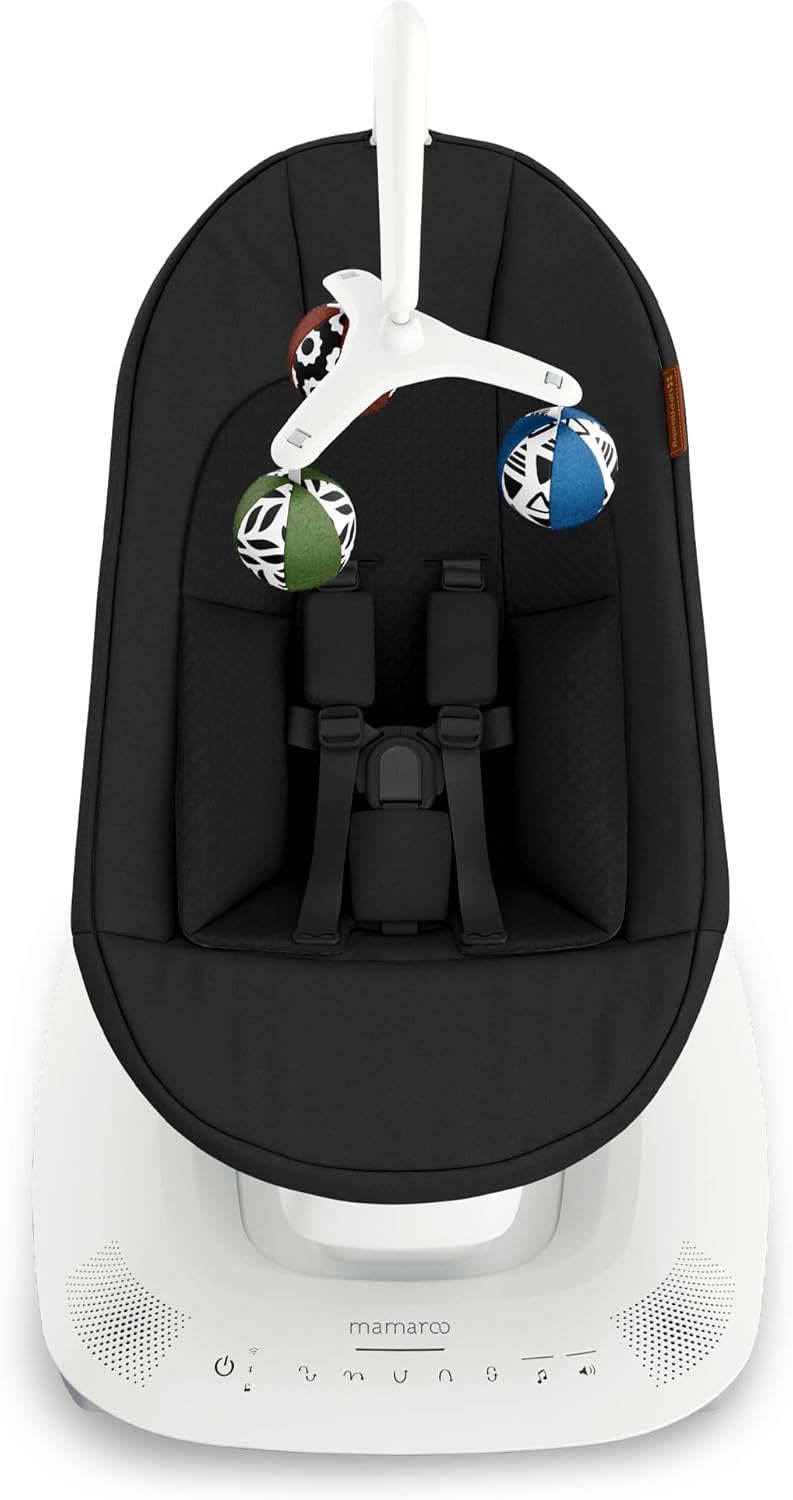 UPPAbaby Mamaroo Infant Seat with Multiple Motion Settings – Smart Bluetooth & App Control, Built-in Sounds, Newborn Insert, Jake Charcoal Mélange - Image 2