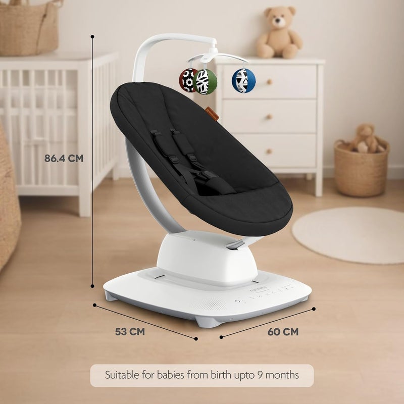 UPPAbaby Mamaroo Infant Seat with Multiple Motion Settings – Smart Bluetooth & App Control, Built-in Sounds, Newborn Insert, Jake Charcoal Mélange - Image 3