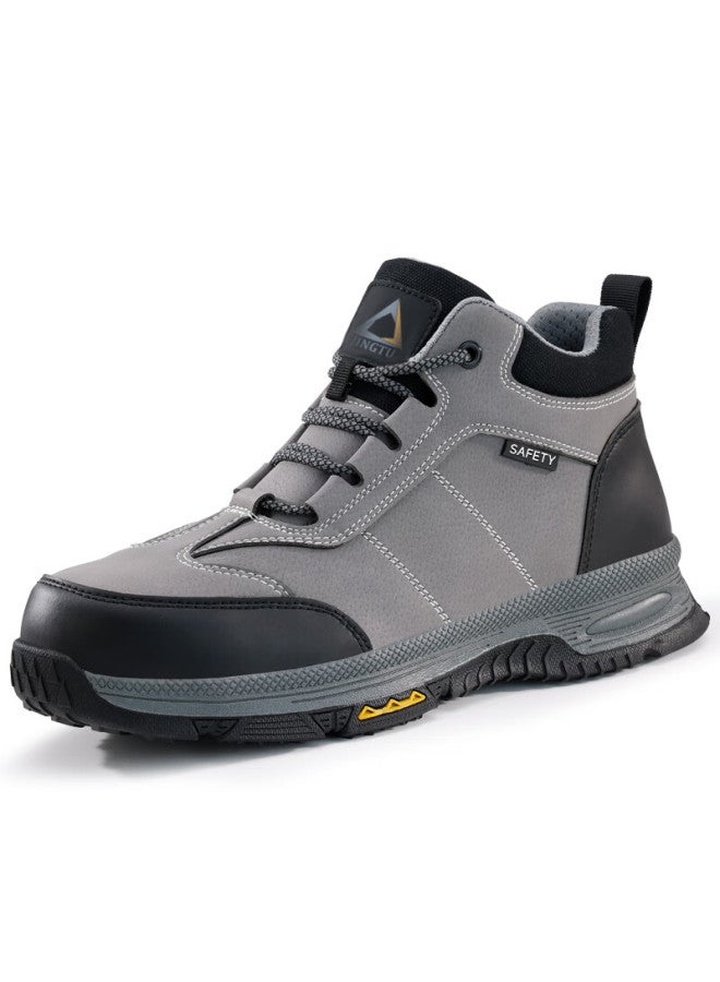 Jingtu Jingtu Men's High-top Safety Shoes With Steel Toe Cap, Puncture-resistant And Abrasion-resistant Safety Work Shoes E3108f-j 42  - Image 5