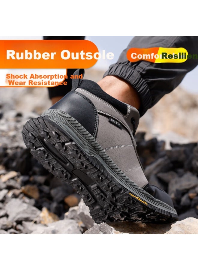 Jingtu Jingtu Men's High-top Safety Shoes With Steel Toe Cap, Puncture-resistant And Abrasion-resistant Safety Work Shoes E3108f-j 42  - Image 3