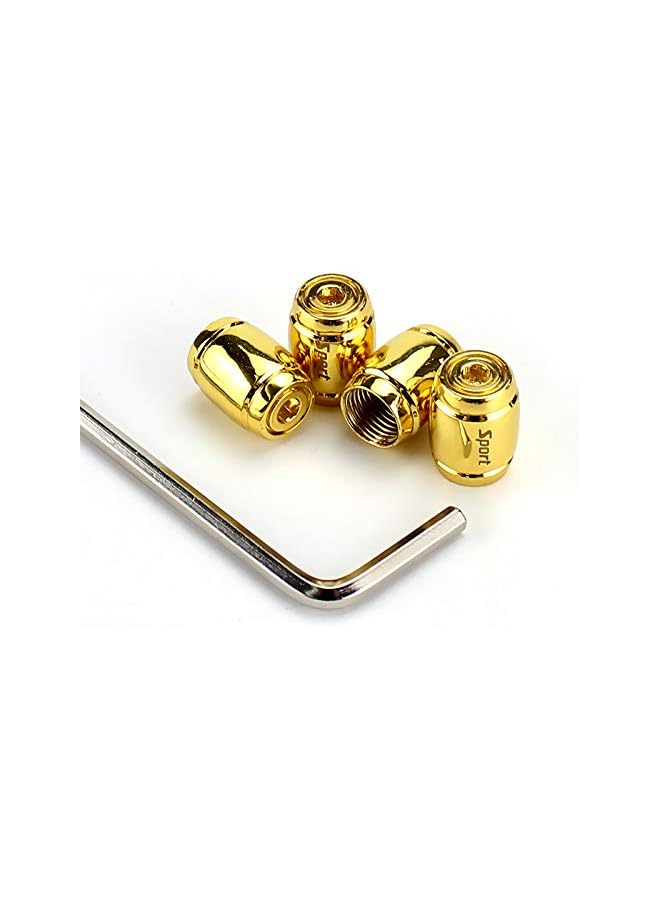 S-TOP (Set of 4) Aluminum Barrel Tire Valve Stem Cap Cover for Car Pickup Motorcycle Bike Gold Cart ATV UTV Schrader Anti-Theft - Image 3