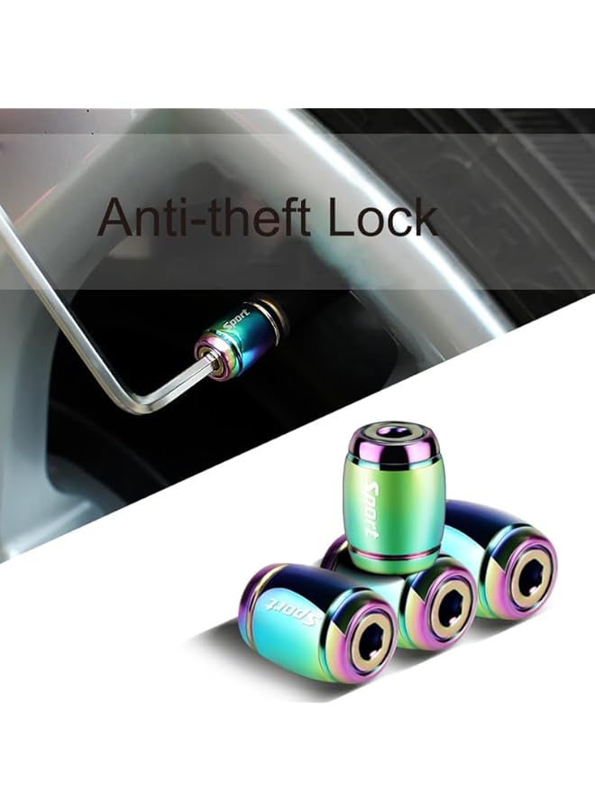 S-TOP (Set of 4) Aluminum Barrel Tire Valve Stem Cap Cover for Car Pickup Motorcycle Bike Gold Cart ATV UTV Schrader Anti-Theft - Image 1