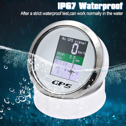 MAIMEIMI GPS Speedometer 3-3/8" 85mm Boat GPS Speedometer Odometer Waterproof White Antenna TFT Screen Digital MPH Knots Km/h for Boat Marine 9-32V Car - Image 5