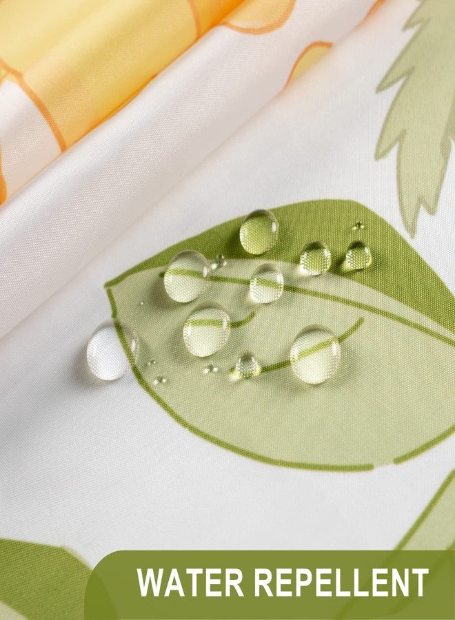 AmazerBath Floral Shower Curtain, Washable Cloth Shower Curtain Sets with 12 Shower Curtain Hooks, Fabric Rustic Yellow Gerbera Flower Eucalyptus Fall Shower Curtains for Bathroom Decor, 72x72 Inches - Image 5